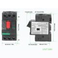 Motor Protection Circuit Breaker Motor Circuit Breaker Prevent Miscontact Screw Connection Easy To Maintain High Temperature Resistant 3P for Inductive Loads. 