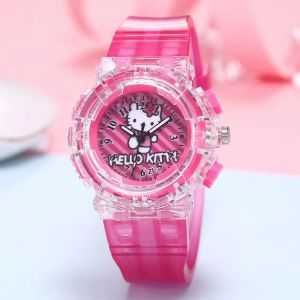 Đồng hồ trẻ em hình siêu nhân nhện công chúa Elsa hello kitty có đèn LED phát sáng.