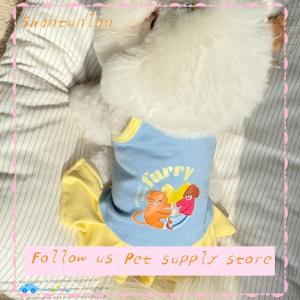 🎁【Special price】🎁Sha ชุดเดรสสำหรับลูกสุนัขแมวพิมพ์ลายน่ารักชุดสำหรับสัตว์เลี้ยงชุดเดรสสำหรับสัตว์เลี้ยงเสื้อกั๊กสำหรับสัตว์เลี้ยงแฟชั่นฤดูร้อน