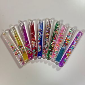MARINI Rotating Decompression Liquid Glitter Flashing Stick in-Oil 15cm Rotating Stick Toy Sensory Stress Relief Fidget Toy Soothing