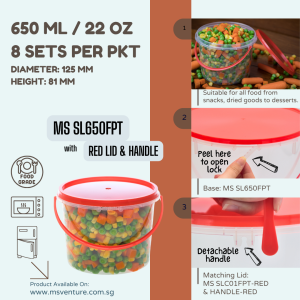 {MSV} Tamper Proof Air Tight with Safety Lock (300ml-1000ml) Microwavable Plastic Tubs Anti Leak Durable BPA Free MS SL300 MS SL500 MS SL650 MS SL750 MS SL850 MS SL1000