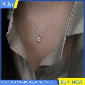 Millys Shiny Water Drop Shaped Necklace For Women Zircon Water Drop Pendant Clavicle Chain Necklace Valentines Day Gift Wedding Party Jewelry
