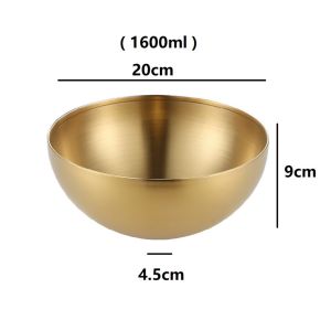 Korean Style Stainless Steel Deep Salad Bowl Fruit Bowl