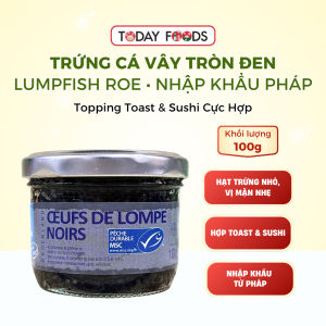 Trứng cá vây tròn đen Delicemer Lumpfish Roe 100g Nhập khẩu từ Pháp topping toast sushi