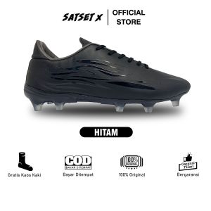 Sepatu Sepak Bola Satset X AZAZIL DEMONIC FG Black Plain