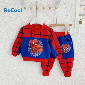 Bộ Nỉ Da Cá In Siêu Nhân Nhên BECOOl Bộ Nỉ Thu Đông Da Cá In Siêu Nhân Nhên Size từ 8 - 27Kg