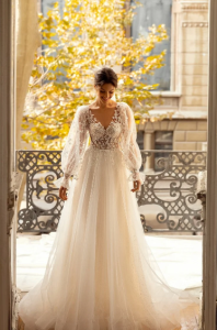 Long Sleeve Princess Ball Wedding Dress