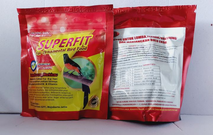 superfit red super fit red voer burung tinggi protein murai kacer untuk panjangin ekor burung