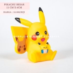 SFS - PIKACHU BESAR 11CM X 6CM MINIATUR KUE TART BAHAN PLASTIK RINGAN HIASAN ULANG TAHUN BIRTHDAY CAKE DECORATION DEKORASI DIY POKEMON GO PIKACHU KUNING BAKERY