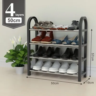 SPACEMADER Stainless Shoe Rack Organizer Shoe Cabinet Dustproof Screwless Shoe Box Storage Organizer Dustproof Shoes Cabinet