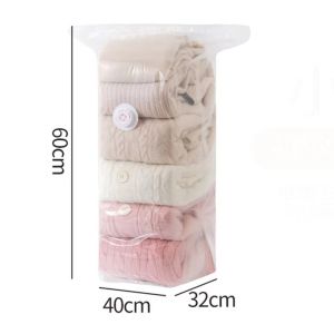 OKKFINE Reusable Vacuum Compression Bag Transparent Clothes Organizer Clothes Quilt Packing Bag  No Need Pump Vacuum Seal Storage Bag for Suits/Dress/Jacket