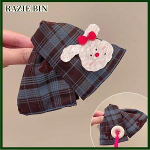 RAZIE BIN Sweet Plaid Cloth Hair Claws Cute Bowknot Rabbit Bear Shark Clip For Girls Korean Style Cartoon Hair Barrettes Hair Accessory