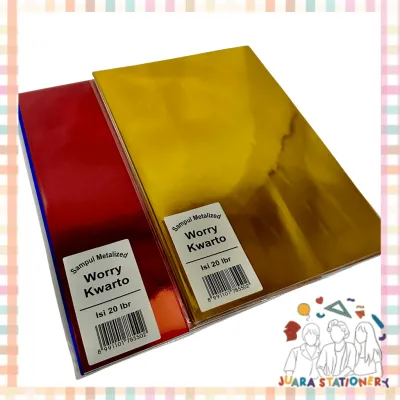 Sampul Buku Metalik Kwarto Worry 20 lembar / Sampul Buku Kwarto Sampul Metalik Sampul Warna