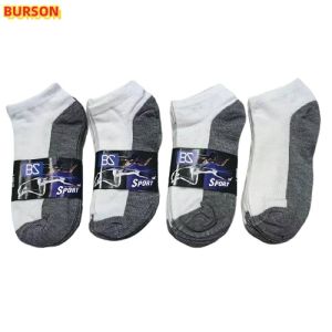 BURSON 12 Pairs/6 Pairs  Teenager Ankle Socks Black Grey Under Cotton Socks For Men Women Stu