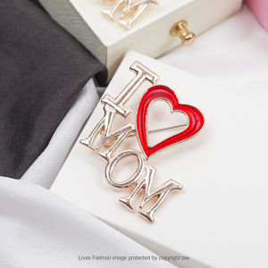 Kerongsang Bahu 1 Pc Brooch Single Pin Bahu I Love Mom/Brooch Mother Day Tudung Shawl Bawal Hijab Jarum Peniti Muslimah Livas Jewellery Fashion