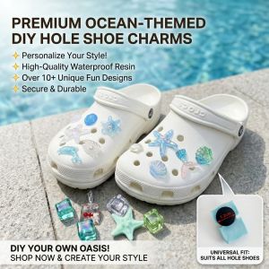 Blue Starfish Shell Crocs Charms Jibbitz Decoration Sea Life Style New Trendy Cute Shoe Accessories