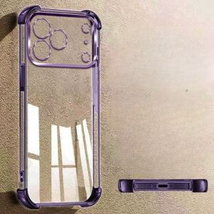 Luxury Plating Case For iPhone AIR 17 Pro Max 15 16 Pro Max 14 Pro Max 15 16 14 Plus 16E Clear Shockproof Camera Protection Cover