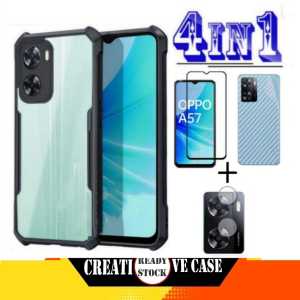 PROMO PAKET 4 INC 1 CASE OPPO A18 2023 / OPPO A38 4G / OPPO A38 4G NFC 2023 / A57 4G / A57 5G / A77 4G / A77S 4G / A77 5G / A77S 5G 2022 Ultra Slim Shockproof Transparent Premium Softcase Anti Fall