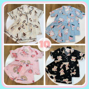 16-45KG Bộ Pijama Đùi Bé Trai Bé Gái Chất Lụa Hàn Bé Mặc Mùa Hè Siêu Mát Cực Thích - Đồ Ngủ Cho Bé/ Đồ Mặc Nhà Cho Bé TenKids Store