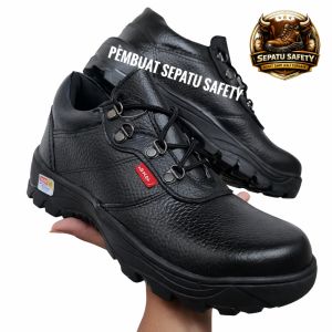 Sepatu Safety Kulit Sapi Kerja Pabrik Kitchen Las Bengkel Batubara Pom Perusahaan Sepatu Safety Tahan Api Las Minyak Solar Sepatu Safety Pria Wanita