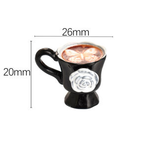 YAFEN 3pcs set Miniature Dollhouse Rose Coffee Cup Drinks Kitchen Food For Doll Accessories Girl Toy