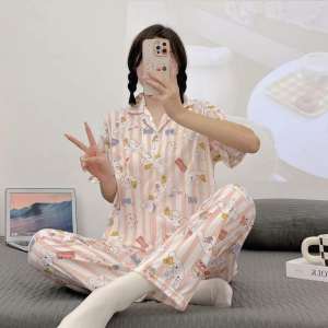 jasmine888  Korean 2in1  Cute Pajama Sleep Wear Night Wear Terno Pajama Pantulog for Women  #001