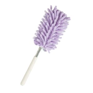 Retractable Dust Duster Chenille Dusting Brush Stainless Steel Dust Cleaner Arbitrarily Bendable Household Cleaning Tools