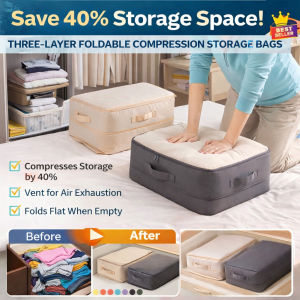 Compression Storage Bag Foldable Travel Organizer Triple Layer Design Triple Capacity Travel Home Storage