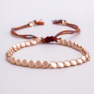NBANLIKE Men Women Thread Tibetan Buddhist Cotton Braided Bracelet Bangles Copper Beads Wrist Jewelry