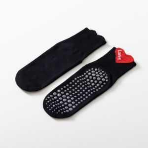 Heart Shaped Cotton Yoga Socks Breathable Sweat Absorbing Anti Slip Professional Dance Yoga Pilates Socks