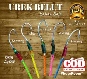 Kail Baja Murah Pancing Belut Sawah Urekan Sidat Rawa Mata Kail Tajam Tali Warna Kuat Model Kurawa Pancing Siap Pakai