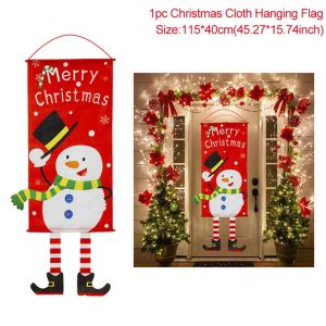 Christmas Hanging Flag Background Decorated Flag Door Curtain Home Festival Decoration Banner Party Supplies