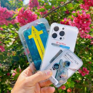 Combo cường lực tự dán + mắt titan + ốp lưng xs max xr 11 12 13 14 15 pro max