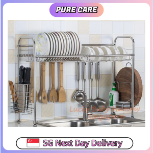 【Pure Care】 Sink Dish Drying Rack Stainless Steel Chrome Kitchen Dish Rack