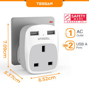 TESSAN Multi plug Adapter with USB Safety Mark Wall Charger Plug Extension Multi USB Charger Plug Adaptor Wall Socket