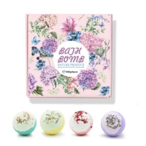 [Local Seller] Organic Xmas Christmas Natural Handmade Bath Bombs Set Bath Bomb (4x100g) Essential Oil Aromatherapy Kids/Adult Staycation Gift Set