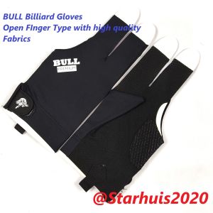 BULL Pro Glove - Open Finger - Sarung Tangan Biliar Billiard Pool Gloves Hitam