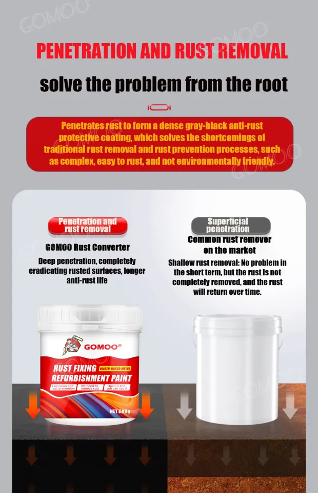 👍 1000G 👍 With Brush Anti Rust Paint for Metal Rust Remover from