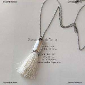 [COD] SweetBabiese Unique Design 3 Colors Brush Tassel Pendant Necklaces For Women Casual Fashion Long Chain Neck Jewelry Gift