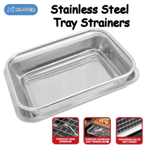 MLADEN Stainless Steel Tray Strainers Oil-frying Filter Screen Water Filter Basket Air Fryer Basket Penapis Minyak Masak