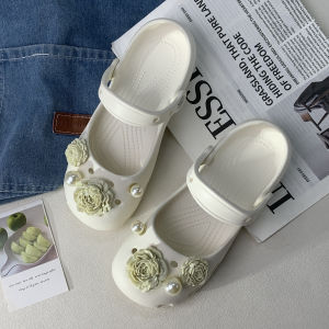 [Free Shipping] Camellia Ballet Clogs For Women Casual And Fresh Style Non-Slip Closed-Toe Slippers For Beach WomenS Summer Sandals