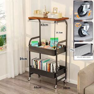 3 Tier Trolley Racks With Wheels Multifunction Storage Shelf Rack For Snack Kitchen Rack Bathroom Office Rack Shelf