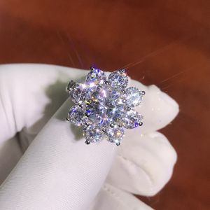 【Giảm Giá Hấp Dẫn + Hàng Có Sẵn】nhẫn Hoa Tám Trái Tim Tám Mũi Tên Phát Sóng Trực Tiếp Sản Phẩm Mới Nổi Bật Kim Cương Moissane Nhập Khẩu Nhẫn Mở Hoàn Toàn Bằng Kim Cương Nữ