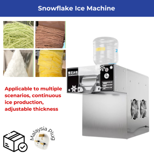 Snowflake Ice Machine - High-Efficiency 360W Stainless Steel Food-Grade 304 Cooling Cylinder Adjustable Speed Compac