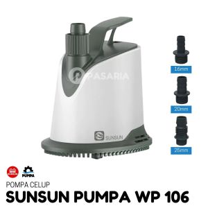 SUNSUN PUMPA WP106/WP 106 Pompa Celup Kolam 3000 liter/jam rendah daya