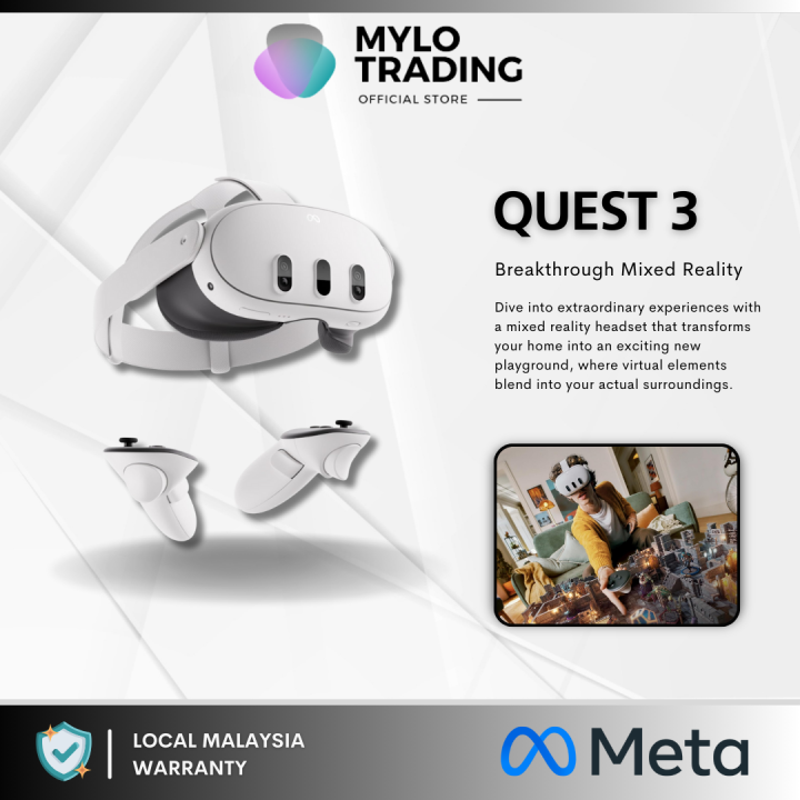 Meta Quest 3 128GB & 512GB - Breakthrough Mixed Reality - Powerful