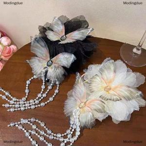 [COD] Modingdue Butterfly Temperament New Chinese Style Flower Tassel Grab Clip Girls Womens Fashion High-end Feeling Shark Clip Hair Claw