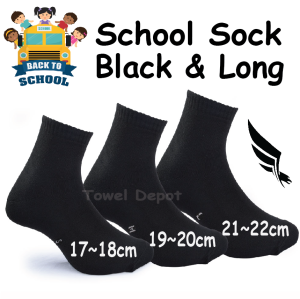 Stoking Sekolah Hitam Stokin Panjang Kerja Black School Socks Men Sock