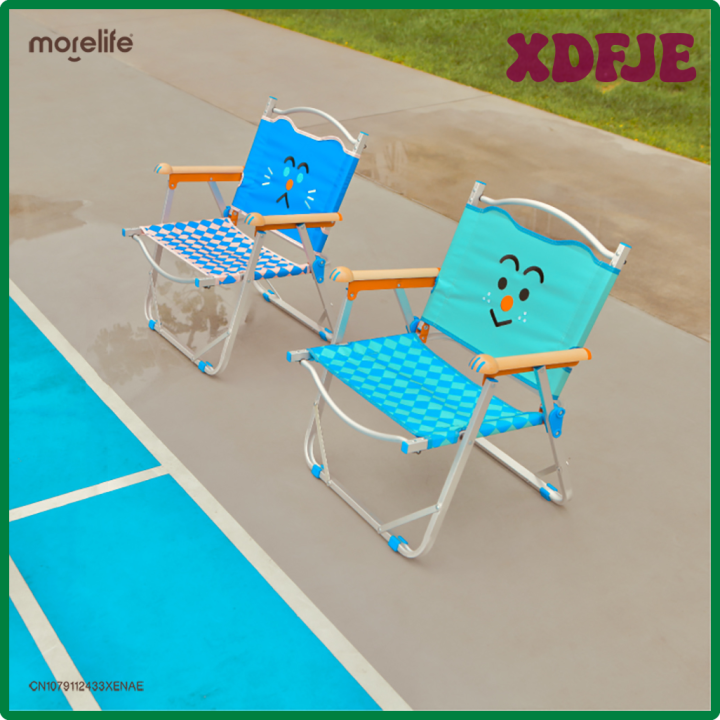 Xdfje Folding Sun Loungers Cute Unique Nordic Beach Fishing Moon