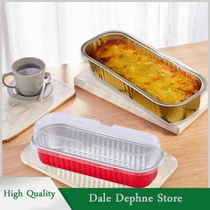 [Dale Dephne] 10 cái Mini Loaf chảo có không có nắp đậy hình chữ nhật nhôm lá nướng chảo tái sử dụng mini bánh mì container Muffin tins